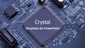  Presentation with cpu - Colorful slide deck enhanced with up of personal computer cpu backdrop and a  colored foreground