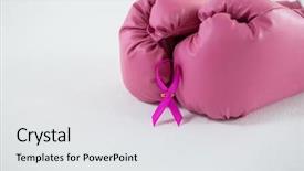  Presentation with pink boxing gloves - Audience pleasing slide deck consisting of up of pink breast cancer backdrop and a white colored foreground