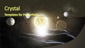  Presentation with unmanned plane aircraft system uav - Amazing slide deck having up of planet sun system backdrop and a tawny brown colored foreground