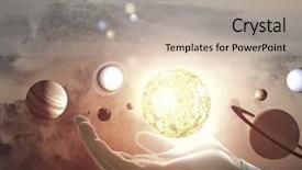  Presentation with sun - Theme enhanced with up of planet sun system background and a mint green colored foreground