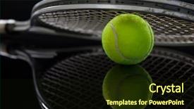  Presentation with yellow and black - Colorful PPT theme enhanced with up of racket on fluorescent backdrop and a wine colored foreground