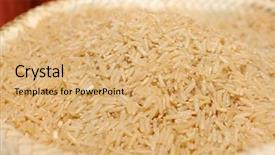  Presentation with brown rice - Presentation theme consisting of up of raw brown rice background and a  colored foreground