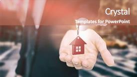  Presentation with street food new york - Theme enhanced with up of red home keychain background and a  colored foreground