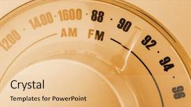  Presentation with retro radio - PPT theme enhanced with up of retro-styled radio background and a lemonade colored foreground