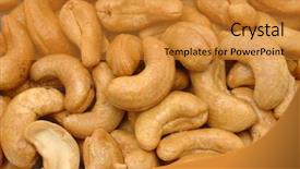  Presentation with nut - Colorful presentation theme enhanced with up of roasted cashew nut backdrop and a gold colored foreground