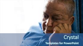  Presentation with happy sad face man - Amazing presentation having up of sad senior man backdrop and a ocean colored foreground