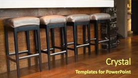  Presentation with bar - Beautiful slides featuring up of several bar stool backdrop and a tawny brown colored foreground