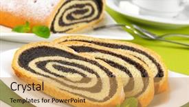  Presentation with soap poppy seed - Beautiful theme featuring up of sliced poppy seed backdrop and a yellow colored foreground