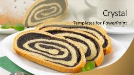  Presentation with exotic soap poppy seed - Theme enhanced with up of sliced poppy seed background and a coral colored foreground