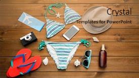  Presentation with travel and tourism - Audience pleasing slides consisting of up of smartphone and beach backdrop and a coral colored foreground