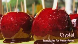  Presentation with apples and education - Beautiful presentation theme featuring up of some toffee apples backdrop and a  colored foreground