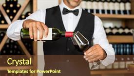  Presentation with sommelier - Cool new theme with up of sommelier hands pouring backdrop and a tawny brown colored foreground