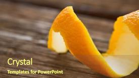  Presentation with close up wooden decking - Colorful presentation theme enhanced with up of spiral orange peel backdrop and a tawny brown colored foreground