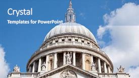 Presentation with paul - Presentation design having up of st paul cathedral background and a teal colored foreground