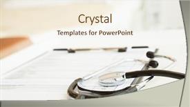  Presentation with medical - Presentation design with up of stethoscope and medical background and a cream colored foreground