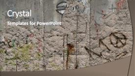  Presentation with berlin wall - Audience pleasing slide set consisting of up of the berlin wall backdrop and a gray colored foreground