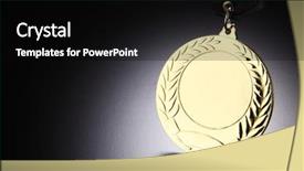  Presentation with medal - Colorful PPT layouts enhanced with up of the golden medal backdrop and a  colored foreground
