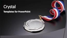  Presentation with medal - Audience pleasing slide set consisting of up of the silver medal backdrop and a black colored foreground
