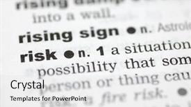  Presentation with dictionary - Presentation featuring up of the word risk background and a white colored foreground