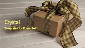  Presentation with gift - Presentation design consisting of up of tied gift box background and a  colored foreground