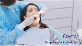  Presentation with dental laser - Colorful PPT theme enhanced with up of tooth in dental backdrop and a lemonade colored foreground