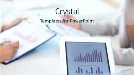  Presentation with environment - Slide deck featuring up of touchpad in work background and a sky blue colored foreground