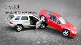  Presentation with crash - Theme consisting of up of toy cars crash background and a light gray colored foreground