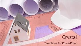  Presentation with toy model - Beautiful slides featuring up of toy house model backdrop and a lemonade colored foreground