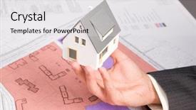  Presentation with toy model - PPT theme with up of toy house model background and a white colored foreground