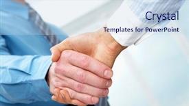  Presentation with peace education two smiley hands - PPT theme consisting of up of two businessmen hand background and a sky blue colored foreground