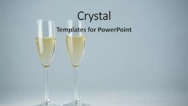  Presentation with flutes - Amazing PPT theme having up of two champagne flute backdrop and a light blue colored foreground