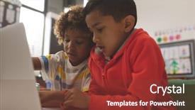  Presentation with school - Slide deck featuring up of two handsome school background and a tawny brown colored foreground