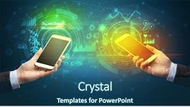  Presentation with transfer - PPT layouts having up of two smartphones business background and a ocean colored foreground