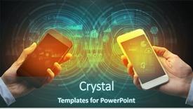  Presentation with smartphones - Amazing slide deck having up of two smartphones sync backdrop and a ocean colored foreground