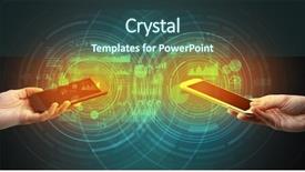  Presentation with spreadsheet data and business charts - Cool new slide deck with up of two smartphones sync backdrop and a ocean colored foreground