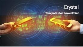  Presentation with smartphones - Presentation theme having up of two smartphones sync background and a ocean colored foreground