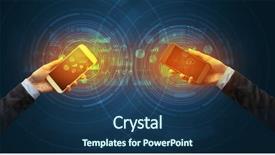  Presentation with smartphones - PPT theme having up of two smartphones sync background and a  colored foreground