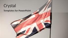  Presentation with union jack flag - Presentation design featuring up of union jack flag background and a light gray colored foreground
