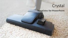  Presentation with vacuum cleaner robot - Presentation having up of vacuum cleaner cleaning background and a light gray colored foreground