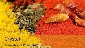  Presentation with spices - Cool new presentation design with up of various mixed spices backdrop and a  colored foreground