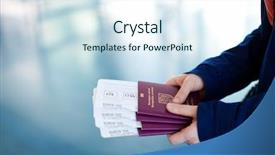  Presentation with passport - Presentation with railway - intermodal transport - freight train background and a light blue colored foreground.