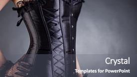  Presentation with black woman - Cool new presentation theme with up of woman in black backdrop and a gray colored foreground