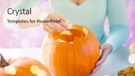  Presentation with crime halloween concept blood dripping - Colorful theme enhanced with up of woman with candle backdrop and a  colored foreground