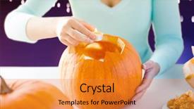  Presentation with ultra - Presentation theme having up of woman with candle background and a  colored foreground