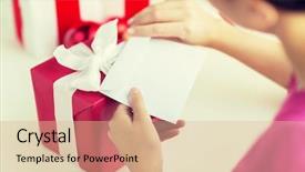  Presentation with mail - Theme consisting of up of woman with letter background and a coral colored foreground