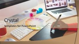  Presentation with graphic - PPT theme enhanced with up of young mixed-race background and a lemonade colored foreground