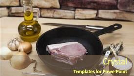  Presentation with table salt - Presentation design enhanced with up on a cast-iron background and a violet colored foreground