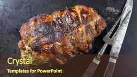  Presentation with sheet metal - PPT theme consisting of up on an old metal background and a tawny brown colored foreground