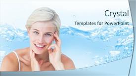  Presentation with blue water - Theme having up on blue sparkling water background and a  colored foreground