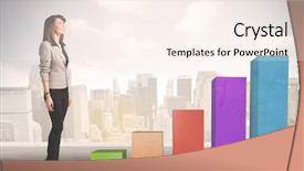  Presentation with climbing chart - Beautiful presentation featuring up on colourful chart pillars backdrop and a sky blue colored foreground